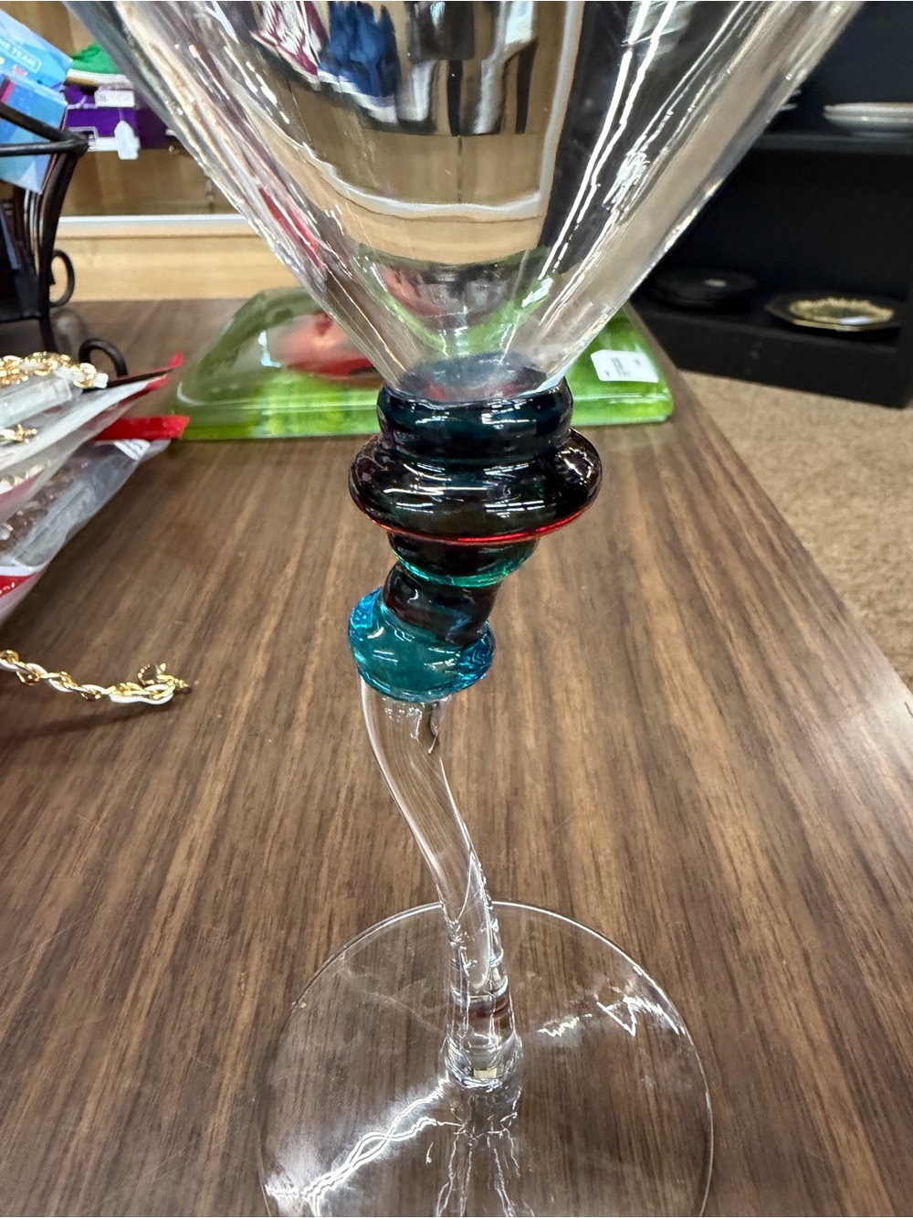 Lot Of 3 Art Deco Glass Blown Martini Glasses - Picture 3 of 6
